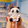Novo Chaveiro de Flor de Desenho Animado Segurando Pequeno Animal para Mulheres, Fofo, Moda, Boneca de Resina Exquisita, Pingente para Chaveiro/Bolsa