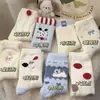 Calcetines de Peluche de Dibujos Animados para Mujer de Media Pantorrilla Otoño e Invierno Forro Polar Cálidos Lindos Lazo Lana Australiana Calcetines de Piso para Dormir de Invierno