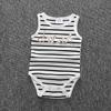 Mono sin mangas de Summer Infant para hombre y mujer, Traje de gateo con estampado de letras y triángulo, Traje holgado de rayas finas