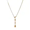 Nuevo Collar Transfronterizo Europeo y Americano de Lujo Ligero con Patrón de Gota de Agua Incrustado con Pedrería para Mujer Cadena de Clavícula Exquisita Versátil de Nicho Temperamento