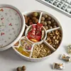 Plato de Frutas Creativo con Tapa para Sala de Estar en Casa, Caja de Frutas Secas, Caja de Dulces, Plato Nórdico de Frutas Secas, Caja de Almacenamiento para Snacks de Frutos Secos