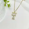 Collar de Acero Inoxidable para Mujer Joyería de Nicho Versátil Colgante de Cobre Cadena Elegante para Clavícula Joyería Cadena de Lujo Ligero