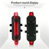 Lanterna Traseira para Bicicleta de Montanha Luz de Advertência Traseira Recarregável por USB