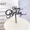 Nueva Decoración para Pastel Estilo Ins Caligrafiada Feliz Cumpleaños Acrílico Inserto para Pastel Feliz Cumpleaños