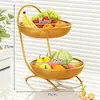 Bandeja de Frutas de Lujo Ligero de Alta Gama para Mesa de Café de Sala de Estar Estante de Dulces Cesta de Frutas Multinivel de Alta Gama de Alto Valor 2025 Estante de Bocadillos Bandeja de Frutas