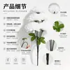 Ramo de Crisantemos Artificiales de Siete Cabezas para Ofrendas en Tumbas, Flores de Seda para Exhibición, Ramo Especial de Flores Artificiales para Rituales de Qingming