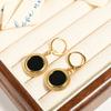 Pendientes Geométricos Chapados en Oro de 18 Quilates para Mujer, Estilo Coreano y Japonés, Pendientes de Moda para el Trabajo, Pendientes de Botón Redondos de Diseño Nicho