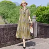 Vestido de Algodón y Seda Estilo Nuevo 2026 para Mujeres de Mediana Edad y Mayores, Ropa de Exterior de Moda de Verano, Vestido Floral Talla Grande para Mamás