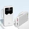 Power bank digital de 30000mAh para atacado, com carregamento super rápido de 22,5W, cabo embutido, fonte de energia móvel de grande capacidade, para uso transfronteiriço