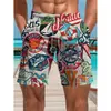 Nuevos shorts de playa deportivos de moda para hombre con estampado digital 3D transfronterizos europeos y americanos 2025, shorts atléticos casuales