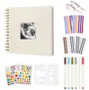 Álbum de Fotos Popular para Bodas Infantiles Transfronterizo con Cubierta de Lino, Diseño de Ventana, Encuadernación en Espiral, Mecanismo para Pasar Páginas 8 pulgadas 10 pulgadas 12 pulgadas Scrapbook
