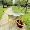 Carretilla de mano Agrícola de una rueda Carro con cubo Carrito pequeño Obra de construcción Jardinería de flores Transportador de basura alimento Hogar