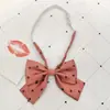 Camisa de Raíz de Pluma Orejas de Conejo Mariposa j Básico Lunares Corbata de Moño Flor Larga K Femenina Linda Versátil Material Escolar Estilo Preppy