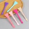 Ferramenta para Máscara Facial com Espátula Plástico Silicone Pincel Ponta Dupla Dupla Finalidade Pincel de Aplicação de Máscara Cabeça Macia Embalado Individualmente