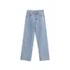 Jeans Macio Feminino Reto Outono Cintura Alta Curto Colocação Figura Alta Magra Pequena Perna Larga Calças Ins