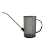 Plástico transparente de núcleo acero inoxidable boca larga regadera lodo tetera jardinería flor regadera ducha floristería verde