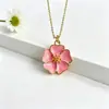Collar con Colgante de Flor de Esmalte Estilo Lujo Ligero Conservación del Color Chapado en Cobre para Mujer, Colgante de Pétalo de Flor de Esmalte de Moda