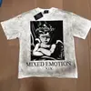 Comércio Exterior Transfronteiriço Atacado Nova Marca Tendência Estilo Americano Camiseta 280g de Manga Curta para Homens e Mulheres com Strass Estampado, Caimento Solto Manga Meia
