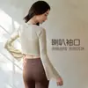 Top de Manga Longa Ji Jia Yoga Novo Estilo 2024 Petite Roupa de Yoga Deslumbrante para Mulheres e Grávidas Cobertura para Pilates