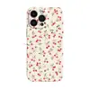 Funda de teléfono de película de manzana con lazo de cereza estilo coreano, funda de cobertura total por transferencia térmica para iPhone 18PM