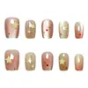 Adesivos de Unha com Polka Dot Estrela Degradê 10 Peças Codificados Olho de Gato Manicure Curta Fashion Simples Glitter Unhas Usáveis