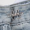 Hebilla de Cinturón de Trébol de Cuatro Hojas, Desmontable, Botón Metálico para Cintura sin Clavos ni Costuras, Herramienta para Reducción de Cintura de Jeans