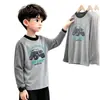 Camiseta de Manga Larga de Forro Polar con Estampado Divertido para Niños, Primavera y Otoño, para Niños Medianos y Grandes, Estilo Coreano, Elegante, Informal, Capa Base