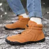 Botas de Nieve Calientes con Forro de Lana, Zapatos de Algodón Impermeables Engrosados de Invierno Estilo Pareja para Exteriores, Zapatos de Algodón Calientes Antideslizantes para Hombres y Mujeres