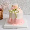 214 Decoración de Pastel para el Día de San Valentín Capullos de Tulipán Lazo Velas Pareja Confesión Te Amo Tarjeta de Inserto