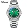 Reloj para Hombre Chenxi Simple Moda Negocios Cuarzo Correa de Acero Luminoso Resistente al Agua Calendario con Diamantes Fabricante Venta al por Mayor