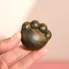 Nuevas Sandalias Verdes Mquju con Garra de Gato Linda Creativa de Madera Maciza Sin Pintura Juguete Pieza de Mano Adornos de Decoración de Escritorio