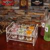 Soporte de acrílico transparente para copas de vino, 6 agujeros, para cócteles, vino, bandeja de bar, fiesta, tequila, copas de vino