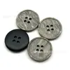 Botões de Resina com Textura de Mármore Imitação, Quatro Furos para Casacos, Botões Redondos com Borda Fina, Botões de Mármore com Borda Fina