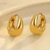 Brincos Novos Transfronteiriços Europeus e Americanos Moda de Nicho de Alto Padrão Brincos Vintage Presilhas de Orelha Brincos Versáteis Brincos de Aço Inoxidável para Mulheres