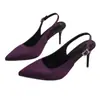 Zapatos de Tacón de Aguja Apuntados de Invierno 2025 con Hebilla de Una Línea en la Punta Venta Directa de Fábrica Comercio Exterior Transfronterizo Zapatos para Mujer