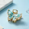 Presilha de cabelo com laço e franja de folha de ginkgo, presilha de garra elegante e estilosa, presilha tubarão para a parte de trás da cabeça, acessório de cabelo, ornamento de cabelo