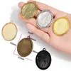 Accesorios para Joyería de Aleación DIY 40*30mm Diámetro Interior Piedra de Tiempo Base Ovalada Colgante Decorativo C92