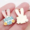Nuevo Dibujo Animado Lindo Conejo Huevo de Pascua Goteo de Aceite Colgante de Aleación de Zinc Colgante Accesorios de Joyería para Pulsera DIY