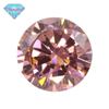 Huagang Gem Round Light Rouge Zircon Pedra Nua Atacado Zircônio Fumado Fundo Pontudo Luz Artificial Anel de Zircônio Rou