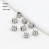 Cuentas cuadradas de tres capas con baño de cobre en oro auténtico de 18 quilates, cuentas cuadradas de tres líneas que conservan el color en oro de 14 quilates, accesorios para pulseras DIY D133