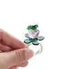 Zibo esmalte de color anillo giratorio mariposa de nicho Boshan vidrio de cristal joyería hecha a mano regalo red social al por mayor