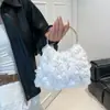 Nova Bolsa de Corrente Rosa Pérola Europeia e Americana para Jantar Bolsa de Mão para Banquete Cheongsam Noturna Versátil Bolsa Transversal