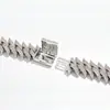 Pulsera Hip-Hop Europeo y Americano de Zirconia Completa de 20 mm para Hombres, Cadena Cubana Personalizada, Collar Cubano de Espinas de Moda, Joyería al por Mayor