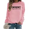 Comércio Exterior Amazon Suprimento Emergência Moletom Feminino Gola Redonda Estampado Outono e Inverno Tamanho Europeu Solto Casual Versátil