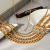 Collar de Cadena Cubana de Acero de Titanio No Desvanecible Estilo Europeo y Americano con Oro de 18 Quilates, Joyería Versátil de Acero Inoxidable, Pulsera Transfronteriza