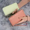 Nova Carteira 2025 Estilo Coreano Fofa Porta-Moedas Longo Grande Capacidade Feminina com Múltiplos Zíperes Clutch Bolsa para Celular para Mulheres