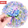 Abastecimiento Directo Transfronterizo 50 Hojas PE Flor de Hortensia Acuarela Pegatinas Transparentes Tipo T Diario Flor de Hortensia Diario DIY Pegatinas para Taza de Agua