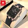 Dropshipping Oris Reloj Nuevo Lujo Ligero Calendario Nicho Cuadrado Casual Moda Temperamento Reloj de Cuarzo para Mujer