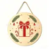 Nuevos suministros para celebración navideña transfronteriza, colgantes navideños de madera creativos, adornos redondos para muebles, decoraciones navideñas en stock