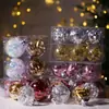 Natal 10cm Bola de Cristal Transparente Layout de Cena Interna Criativo de Feriado Bola de Natal Decoração Pendente